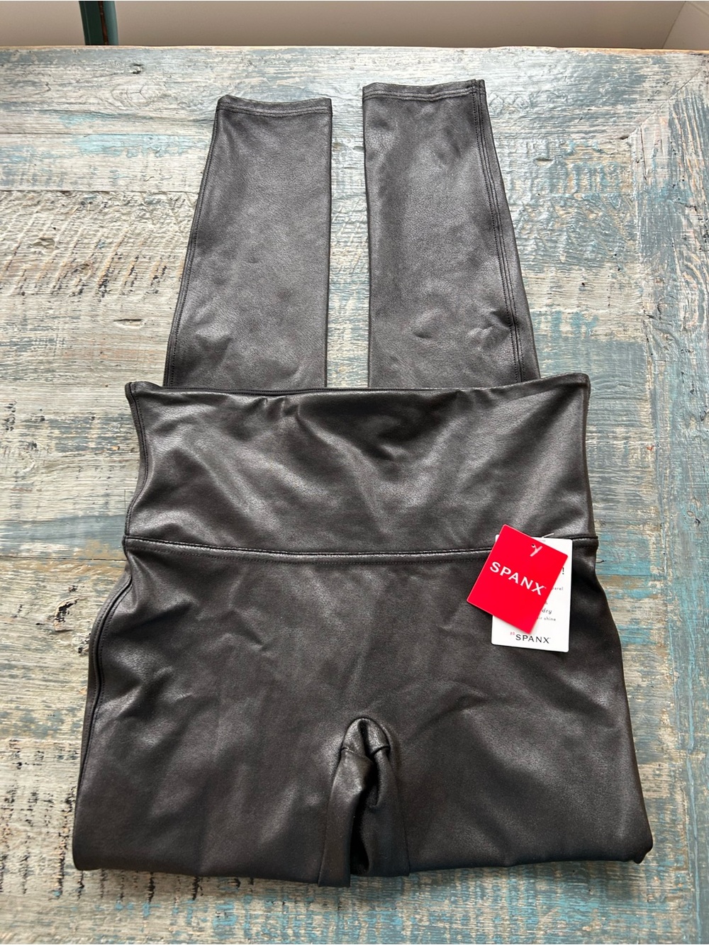 SPANX Faux Leather High-Waist Leggings in Black Medium New With Tags
